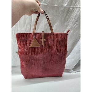 Sorial red snakeskin print purse handbag b37